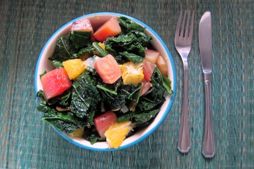 plated kale salad